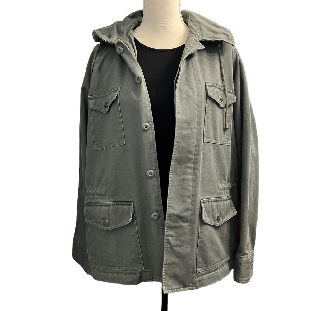 Polo Jeans by Ralph Lauren (EUC) Hooded Cargo Jacket 100% Cotton, Size Large - Picture 3 of 16